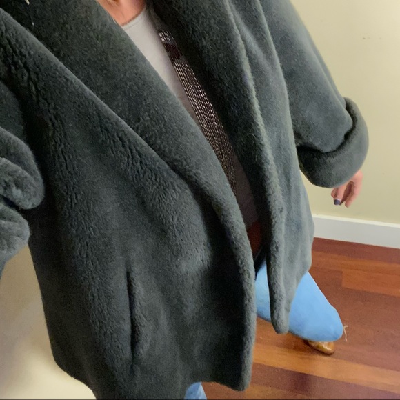 Vintage Faux Fur Velour Cropped Lined Jacket Sz M - Picture 9 of 14